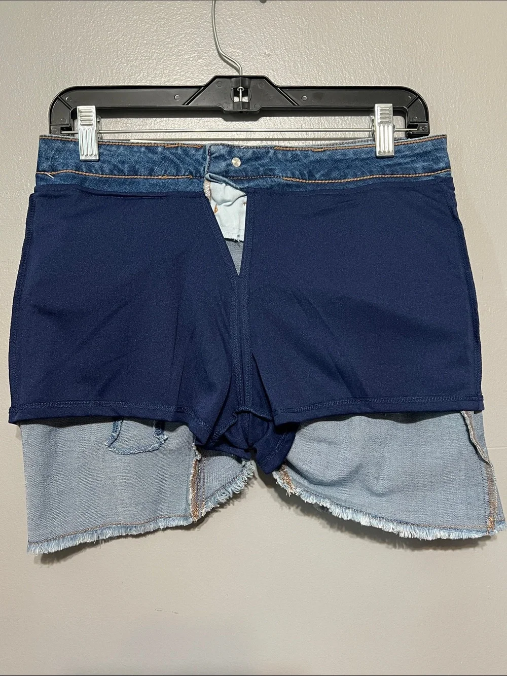 Justice Denim Skort Light Wash Distressed Mini Skirt with Shorts – Size 18